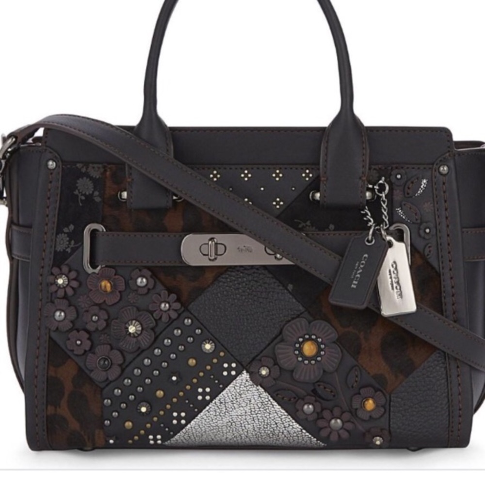 COACH authentic tea rose swagger satchel handbag